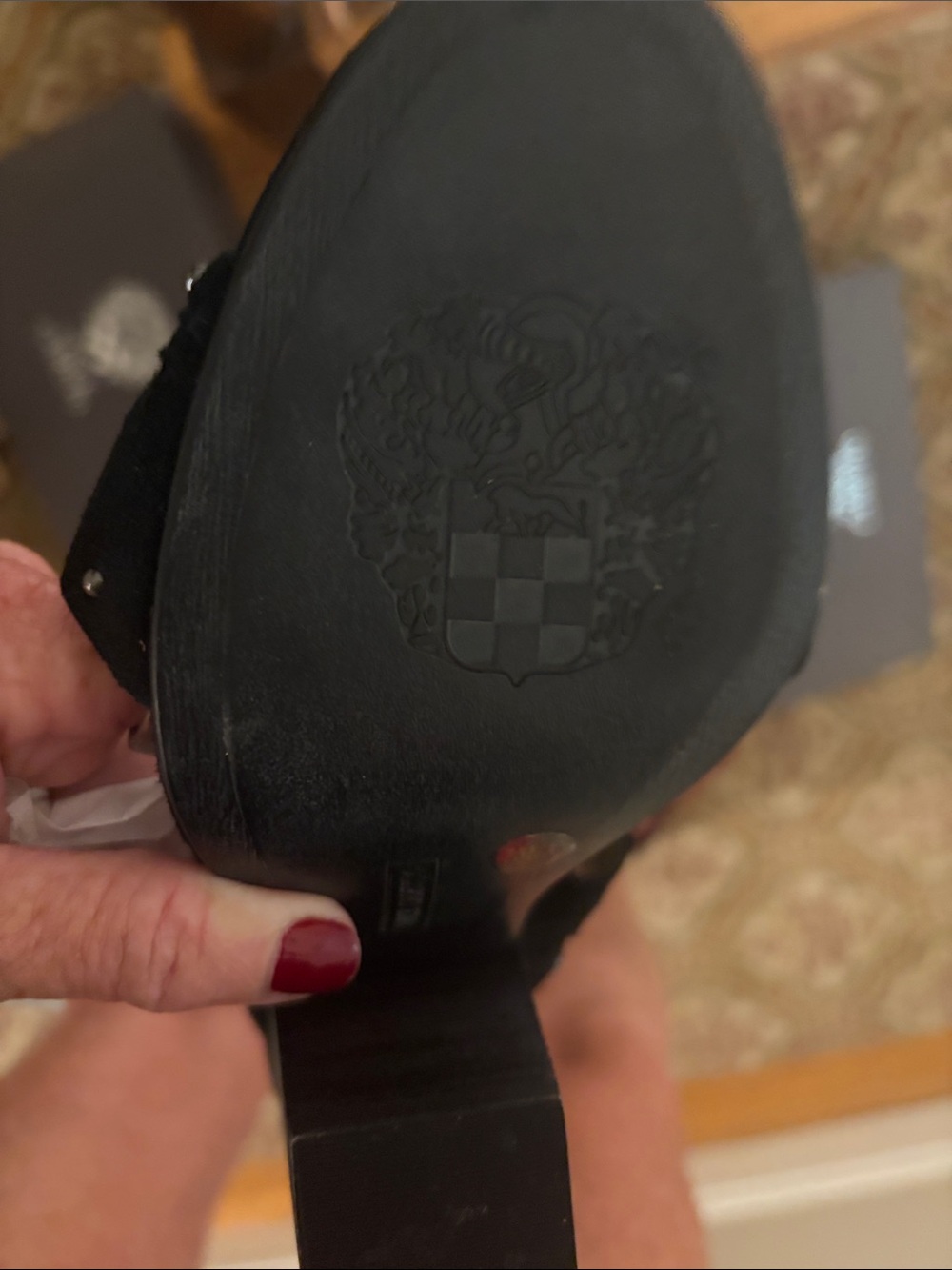 Vince Camuto Black Studded Platform Ankle-Strap Sandals - Picture 4 of 4